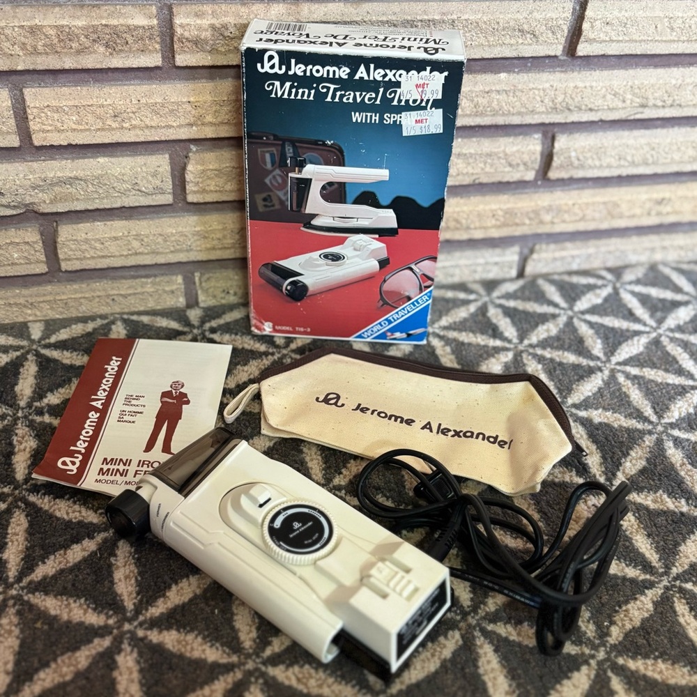 80's Mini Travel Iron - Jerome Alexander Mini Iron - Travel Accessory - Clothing